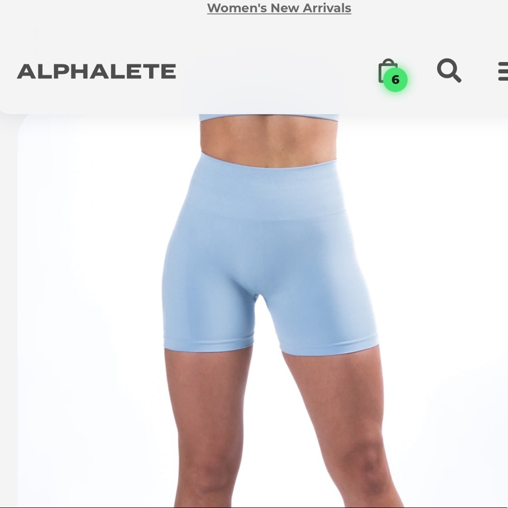 alphalete shorts ice blue